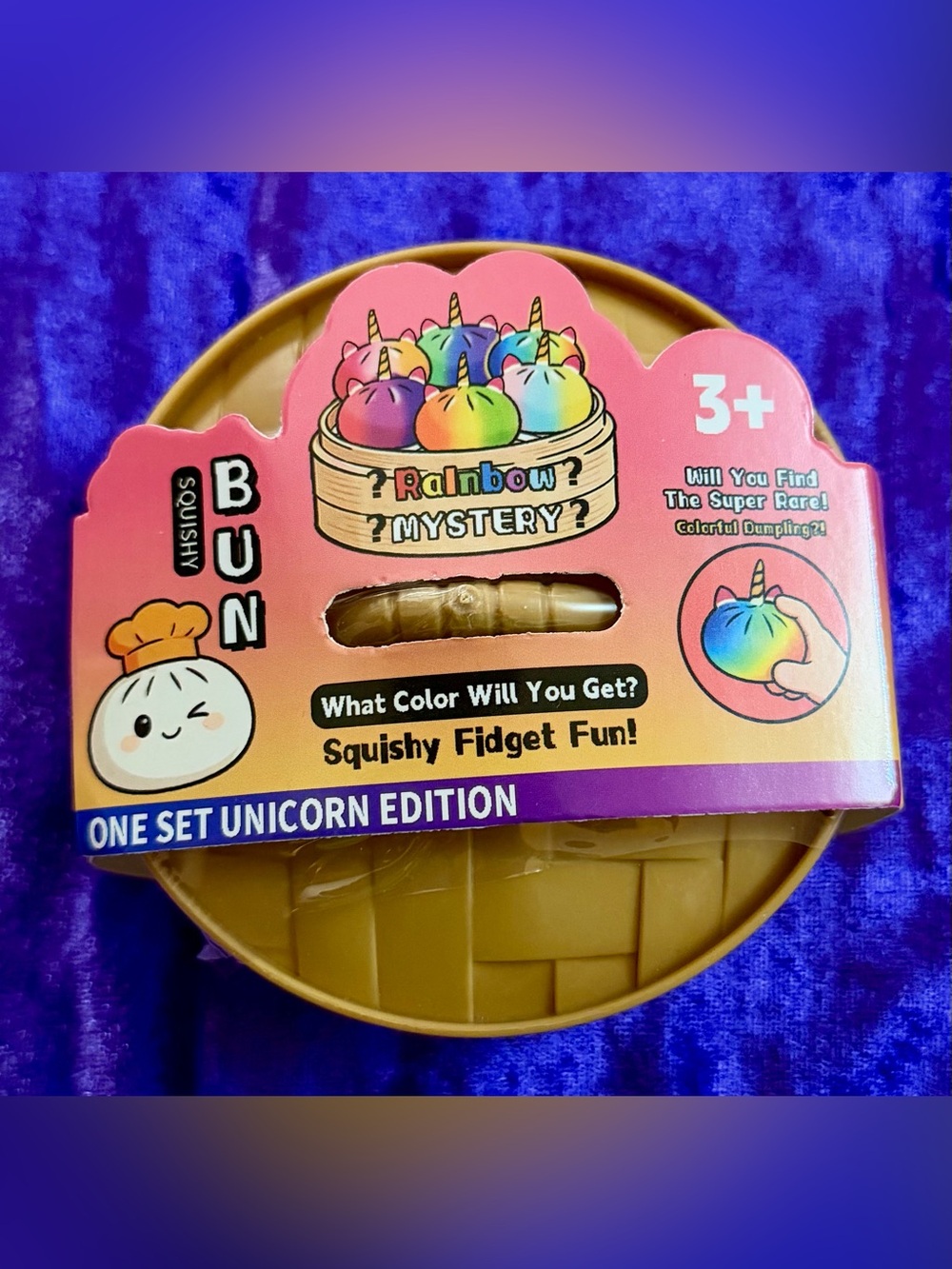 Blind Rainbow Mystery Squishy Fidget Bun - Unicorn Edition (Pink)